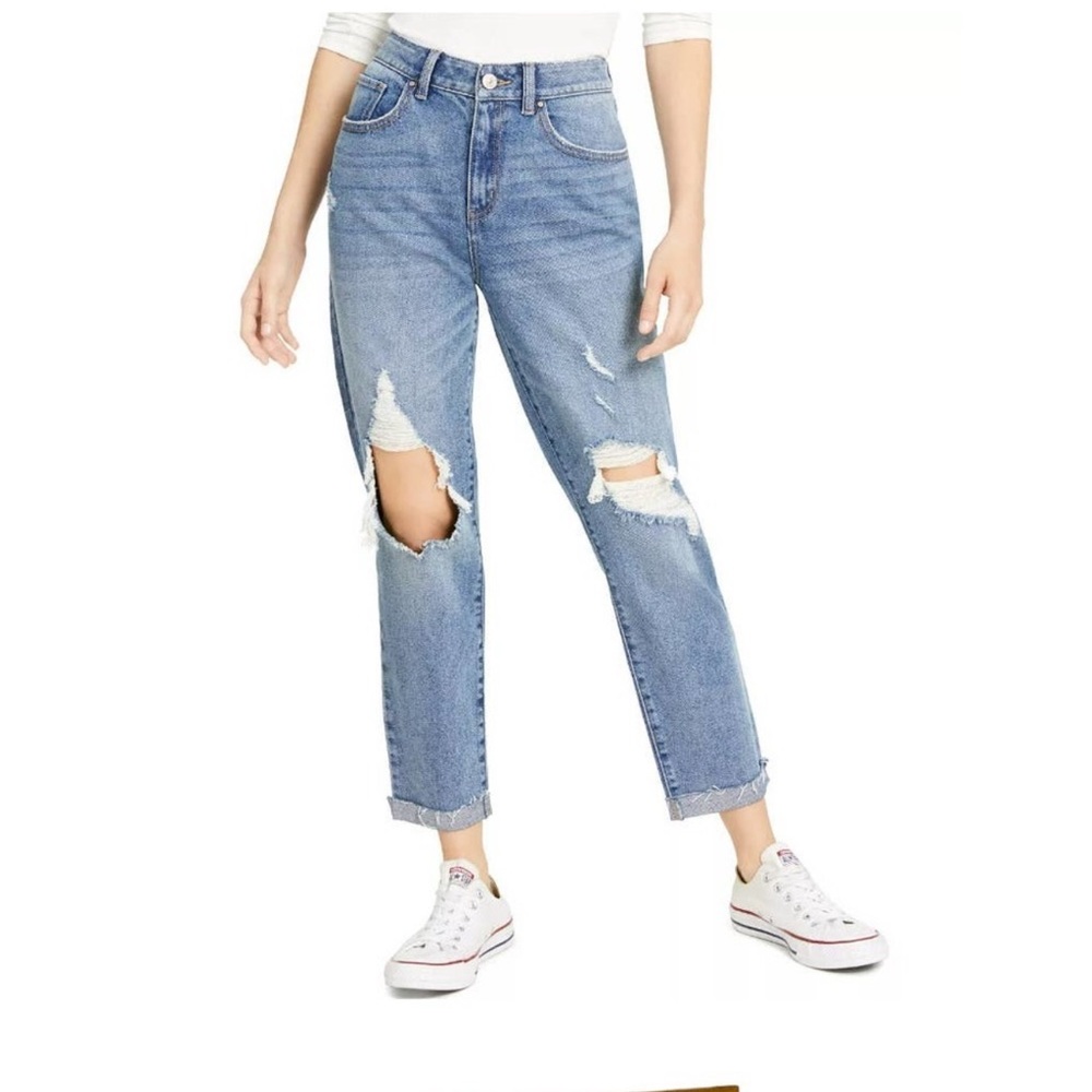 Rewash Super High Rise Vintage Reunion Distressed Jeans Light Wash Size 7/28
